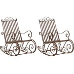 CLP 2er Set Schaukelstühle Smilla Schwingstühle mit hoher Rückenlehne,braun