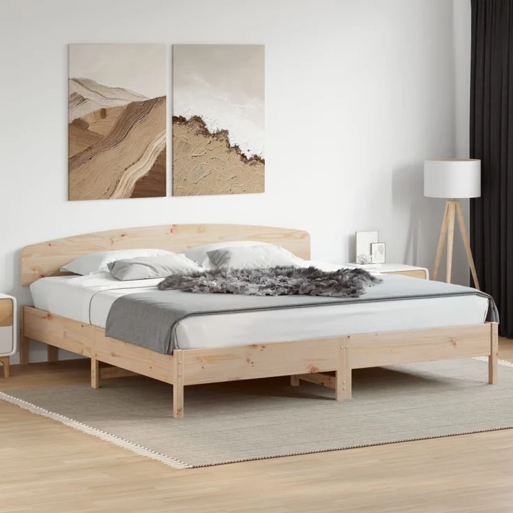vidaXL Kopfteil 180 cm Massivholz Kiefer Braun – Bild 3
