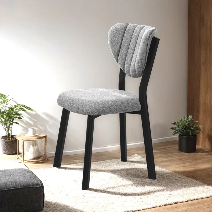 Skye Decor 'Elma - Grey' Stuhl, Grau, 47 x 85 x 45 cm – Bild 2