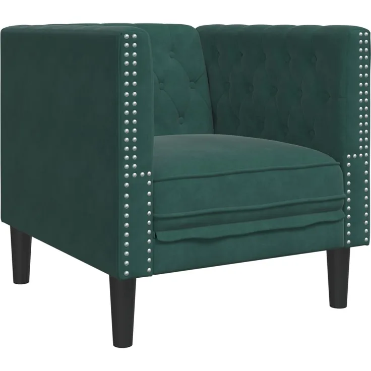 vidaXL Chesterfield-Sessel Dunkelgrün Samt 372675