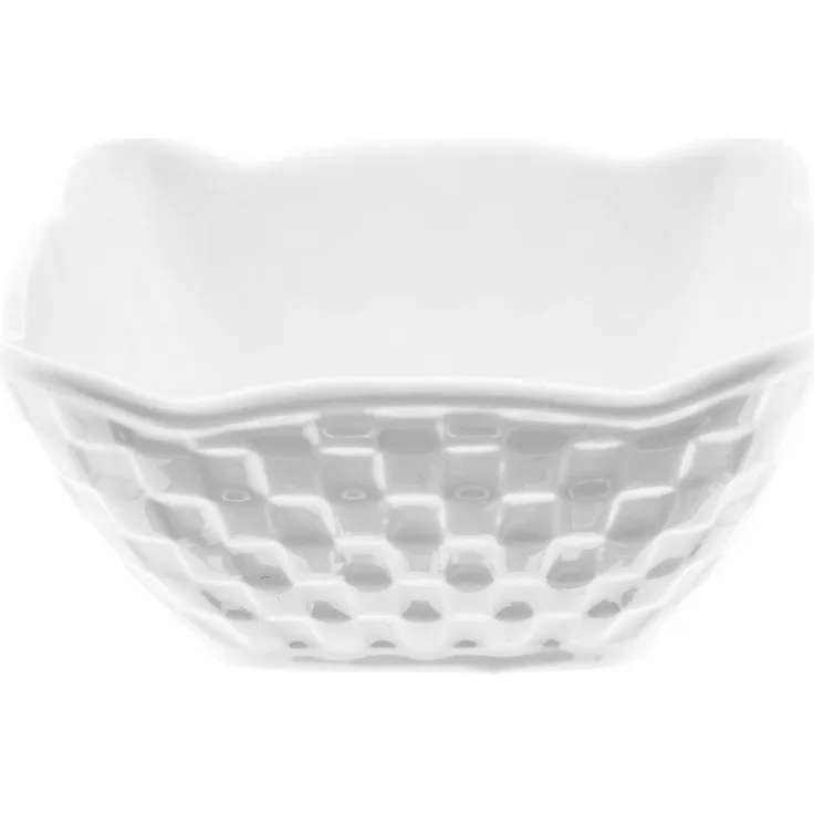 Almina 6er Snackschalen-Set aus Porzellan Servierschale mit Muster Weiß 200 ml Motiv 4