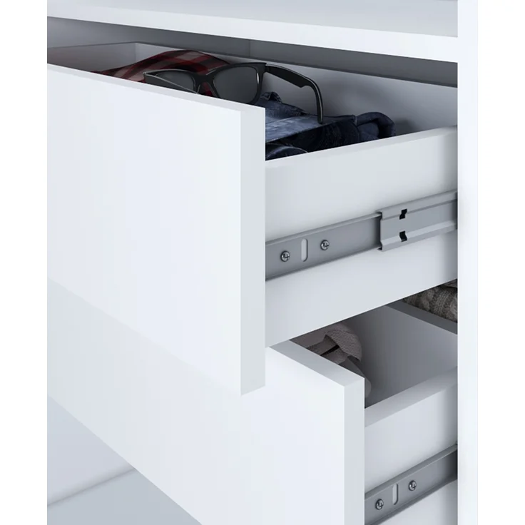 A&J MöbelLand Schwebetürenschrank FARA 200 cm, mit 4 Schubladen, Spiegel, 3D Lamellen – Bild 5