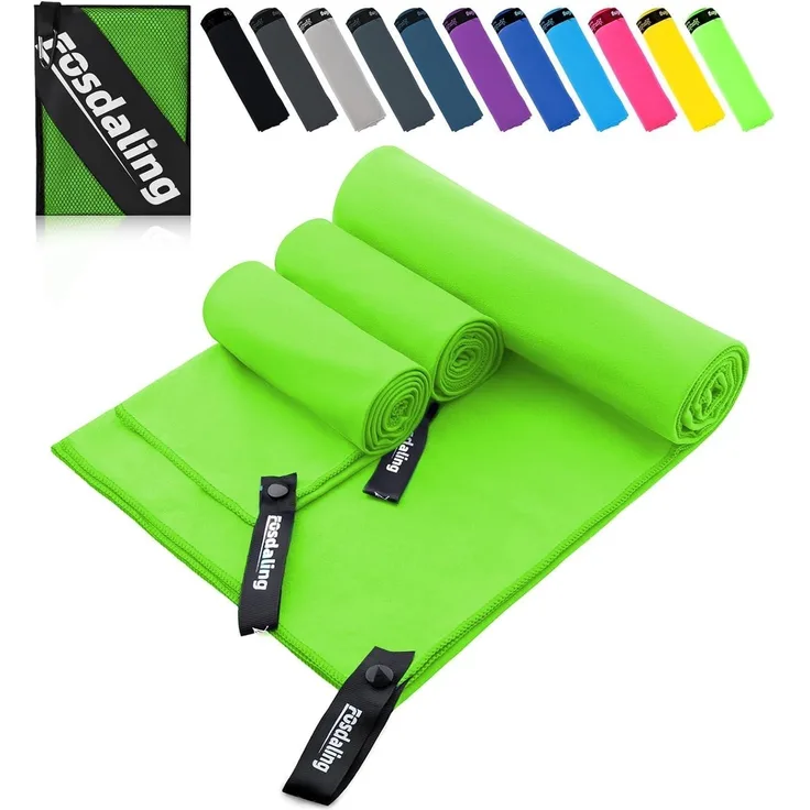 3er Set Mikrofaser Handtuch: Groß 160x80cm, Klein 80x40cm, Schnelltrocknend
