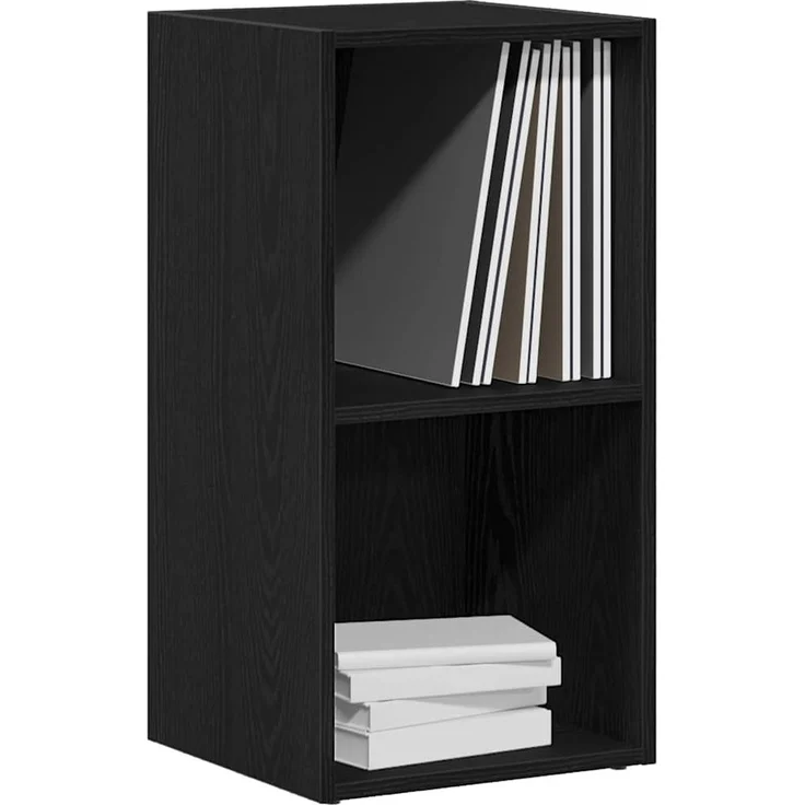vidaXL LP-Aufbewahrungsbox Schwarz Eichen-Optik 71x34x36cm 862401 – Bild 3
