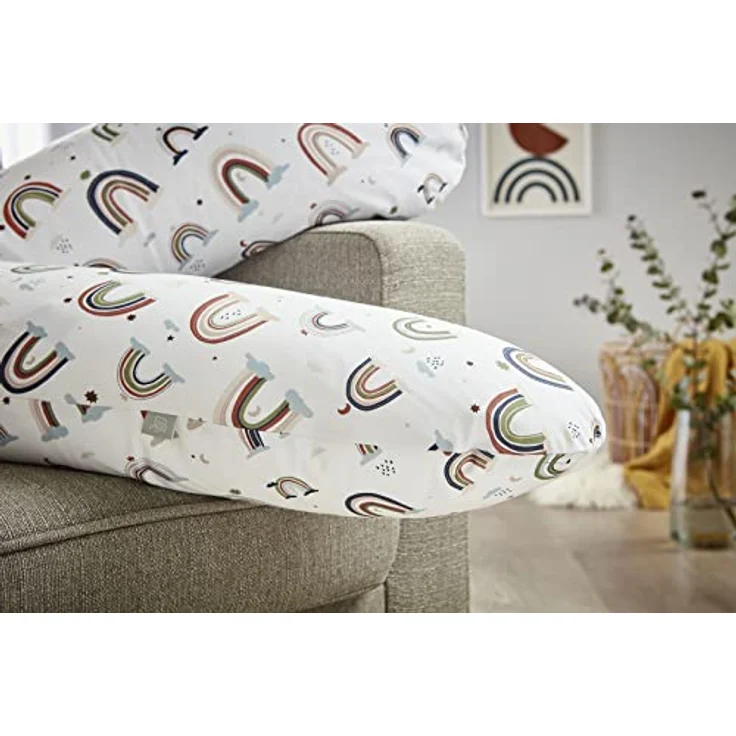 Rotho Babydesign Stillkissen Multi (190x35 cm) - Hypoallergen - geräuschlos - Seitenschläferkissen - Maschinenwaschbar - Motiv Boho Rainbow – Bild 3