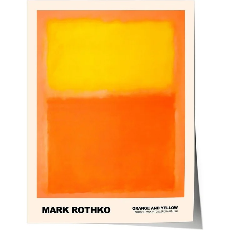 JUSTGOODMOOD Poster Mark Rothko Orange and Yellow Abstrakter Expressionismus Farbfeld Prin, (1 St) – Bild 1