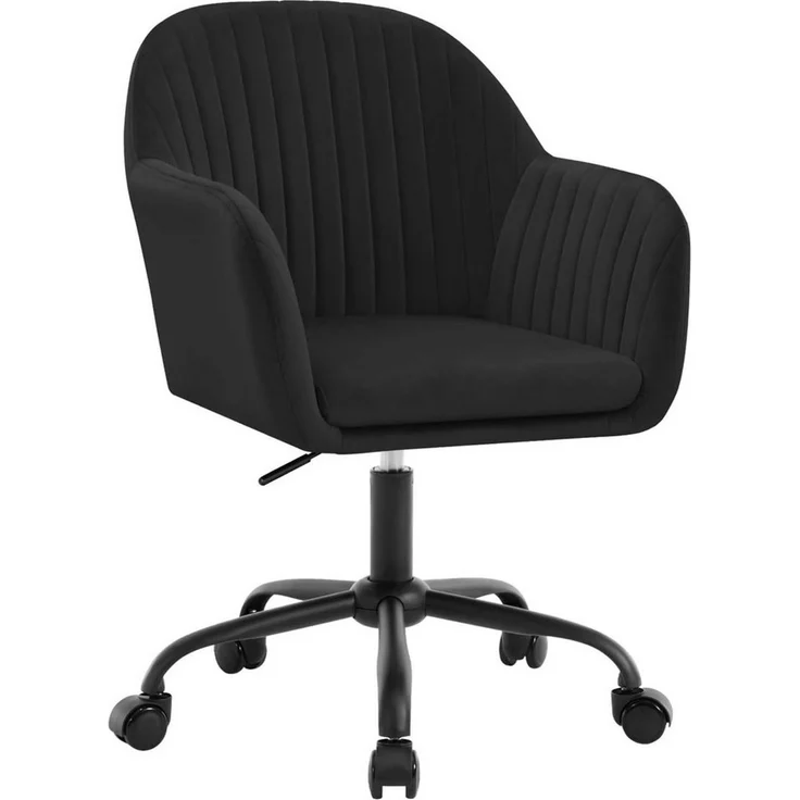 Woltu Schreibtischstuhl, Homeoffice Stuhl mit Rollen, Schminkstuhl höhenverstellbar – Bild 1