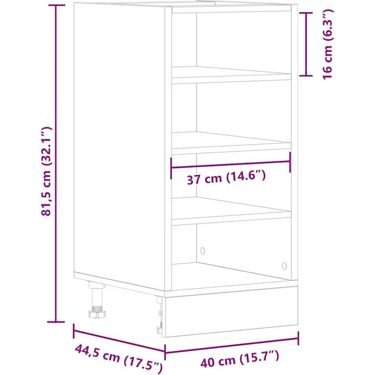 vidaXL Unterschrank Riga Weiß 40x44,5x81,5 cm Holzwerkstoff 854202 – Bild 8