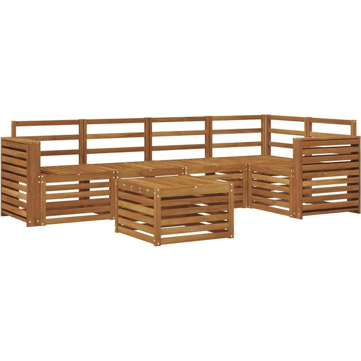 vidaXL Outdoor-Sofagarnitur 6 stk. 5-Sitzer Natur Massivholz Akazie 3374854 – Bild 2