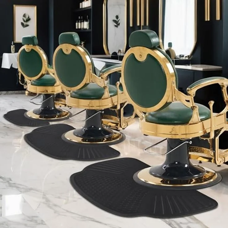 BarberPub Anti-Ermüdungsmatte für Friseure, Ergonomische Bodenmatte Friseurmatte für Barbershop Salon, Friseurbedarf 102X152 CM Halbkreis 2,5 CM dicke, M123 (Schwarz) – Bild 7