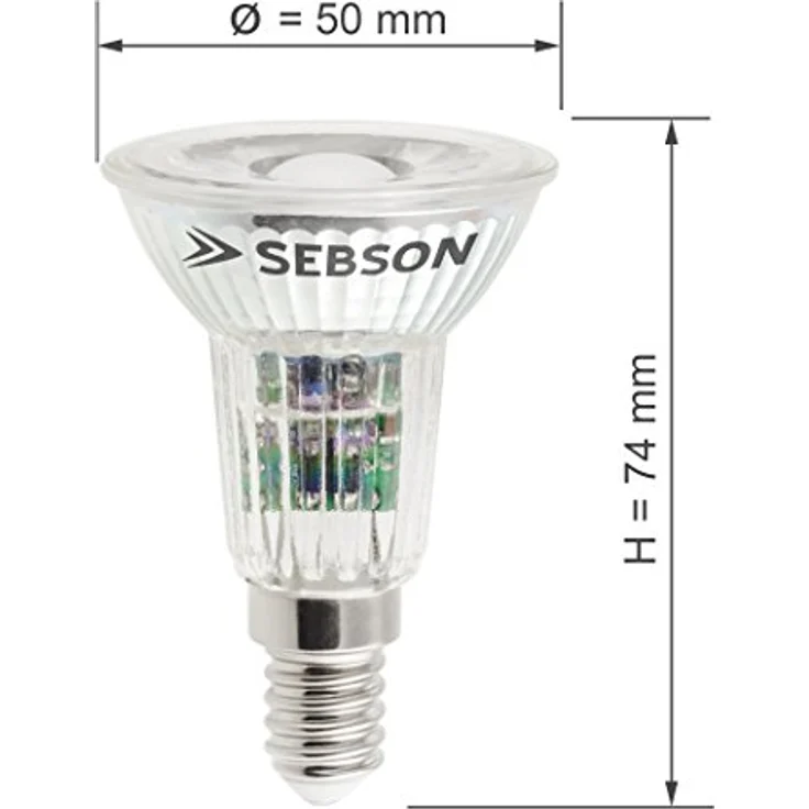 SEBSON E14 LED Lampe 5W COB, ersetzt 50W Halogen, 420 Lumen, warmweiß, LED Spot 46°, Leuchtmittel Strahler 230V, nicht dimmbar – Bild 4