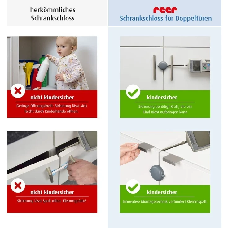 Schrankschloss für Doppeltüren, grau – Bild 8