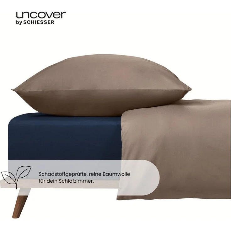 Uncover by Schiesser Spannbettlaken New Jersey - Edeljersey - 100 x 200 cm - Dunkelblau – Bild 1