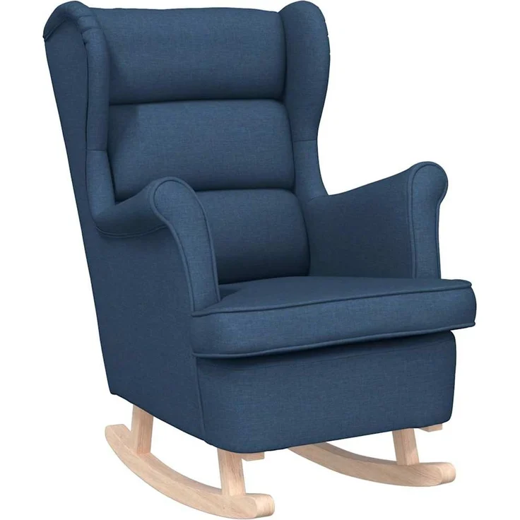 Schaukelsessel, Schaukelstuhl Blau 74x90x102 cm Stoff – Bild 2