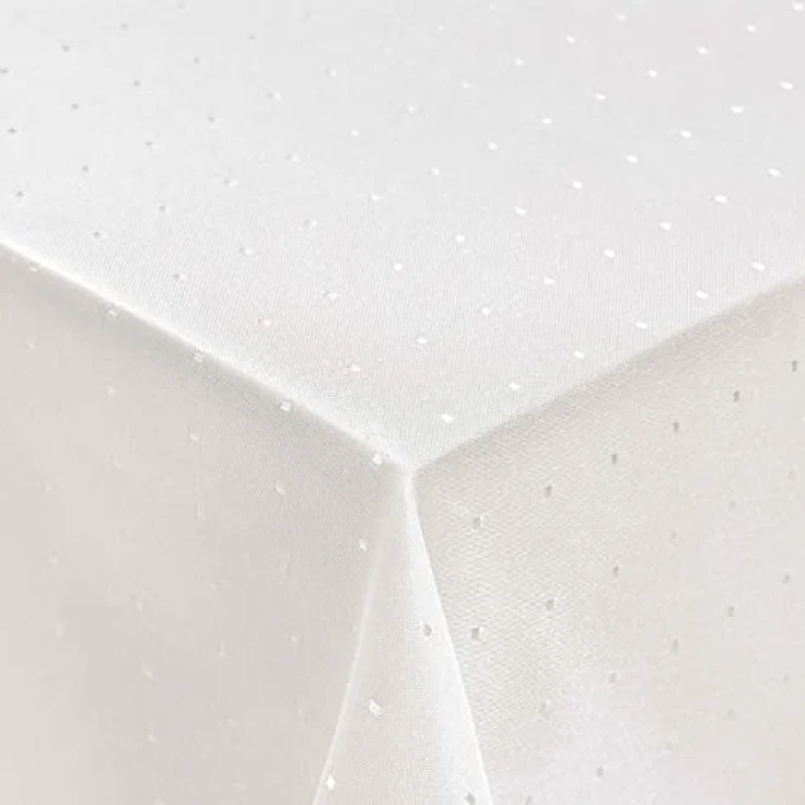 DecoHomeTextil Heimtextilmanufaktur Tischdecke Punkte Muster Optik Damast Tafeldecke Pflegeleicht – Bild 2