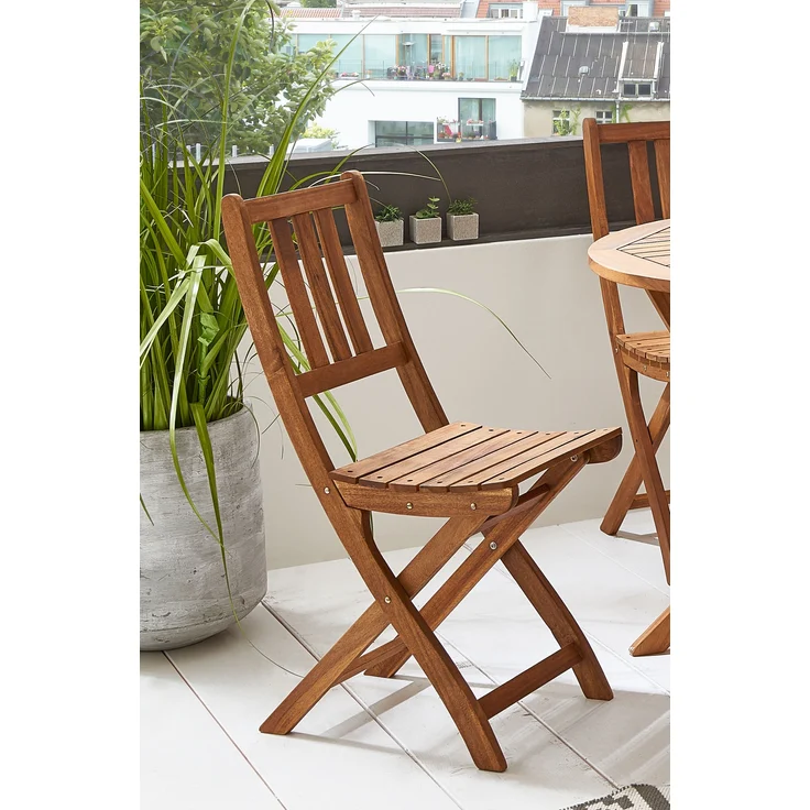Balkonmöbel Set 5tlg Akazie Klapptisch rund 90 cm JUSTIN/BLOOM 59423158 – Bild 3