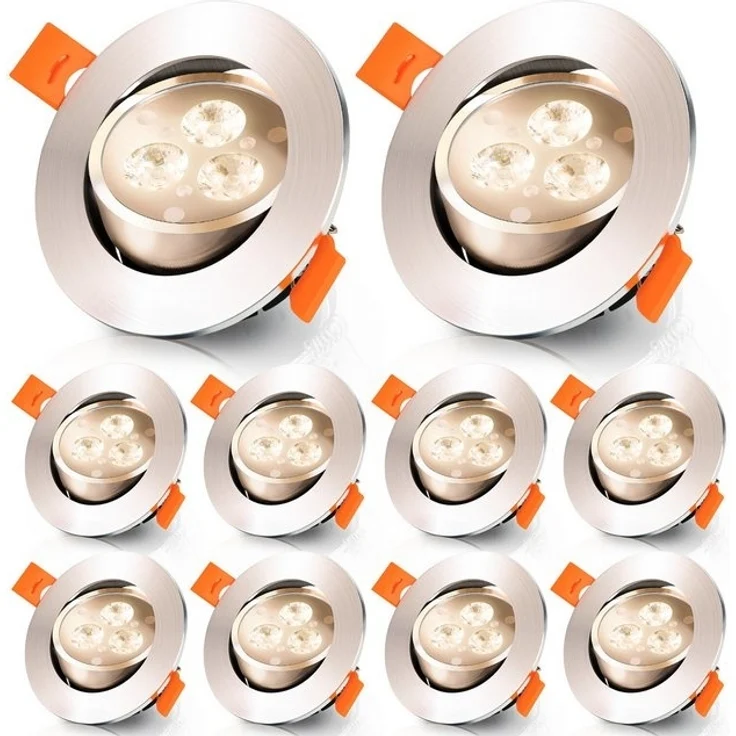 Clanmacy LED Einbauleuchte 3W LED Einbaustrahler LED Einbauspot Warmweiß 10er, LED Deckenlampe – Bild 4