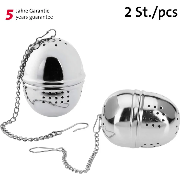 WESTMARK Teesieb Oval, 2 Stück, Ø 4 cm, Teatime, Rostfreier Edelstahl, Silber, Edelstahl – Bild 2