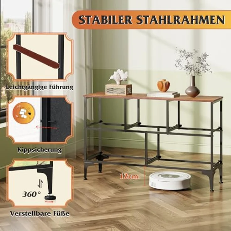 WLIVE Kommode mit 5 Schubladen aus Stoff, Kommodenschrank für Schlafzimmer, Kommode Wohnzimmer, mit Stabiler Stahlrahmen, Bohemien – Bild 7