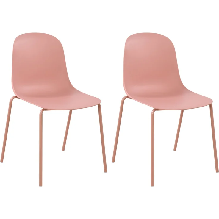 CLP 2er Set Stühle Hardin, stapelbare gartenstühle, wetterfest und UV-beständig,pink – Bild 1