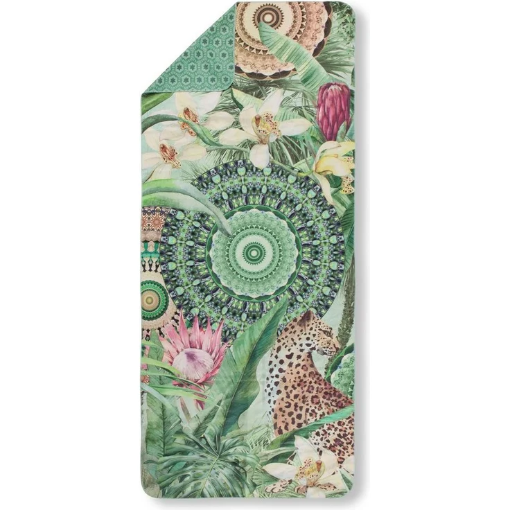 hip Family Strandtuch Liegetuch 100x180 Abhita Dschungel Leopard Mandala 30797 grün – Bild 1