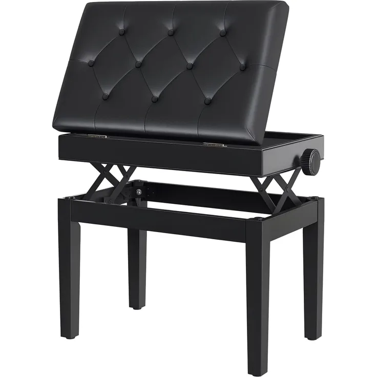 HOMCOM Klavierbank Klavierbank Klavier Bank Schminkhocker mit Stauraum (Hocker, 1-St, Klavierhocker), 54.5 x 33 x 48-58 cm