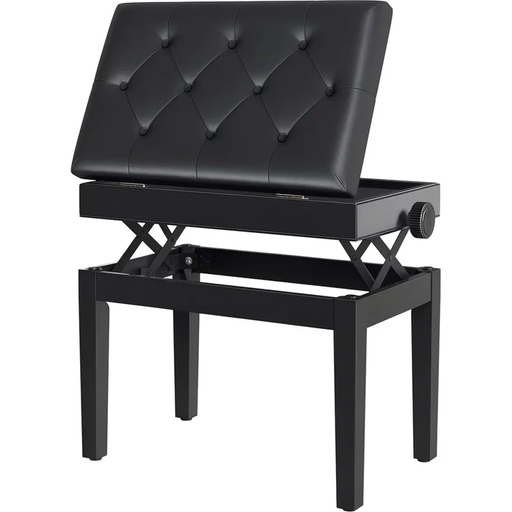 HOMCOM Klavierbank Klavierbank Klavier Bank Schminkhocker mit Stauraum (Hocker, 1-St, Klavierhocker), 54.5 x 33 x 48-58 cm – Bild 1