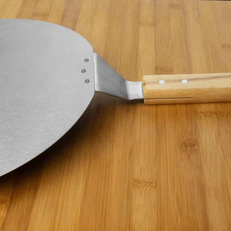 Pizzaschaufel 30,5 cm Pizzaheber Holzgriff Edelstahl Brotschaufel Pizzaschieber – Bild 5