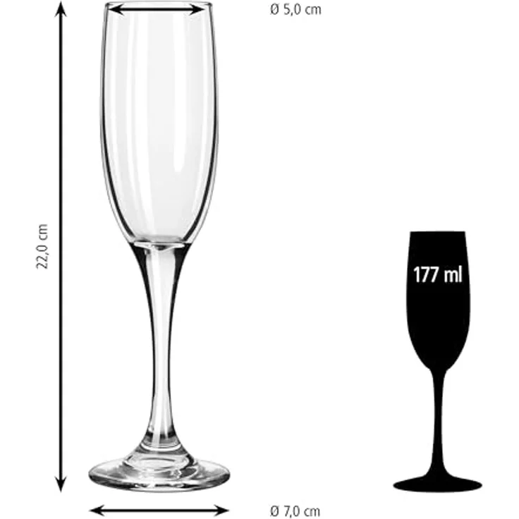 LIBBEY Sektglas Libbey 12er Set -EMBASSY-, 12-tlg, Glas, 177 ml, hochwertig verarbeitet, im modernen Design – Bild 3
