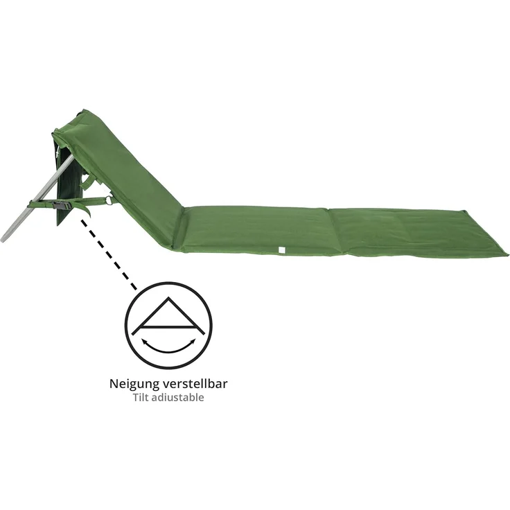 ONVAYA Premium Strandmatte Khaki 2er Set | 2cm gepolstert mit Rückenlehne | Strandliege faltbar | Strandmatratze dunkelblau | Sonnenmatte mit Tragegurt | 161 x 55 x 45 cm – Bild 5