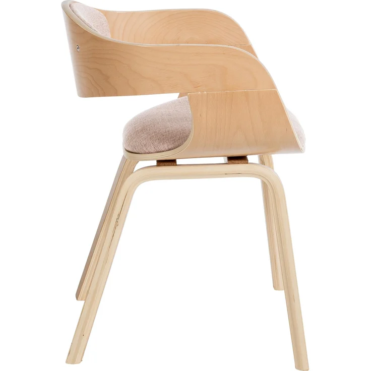 DELUKE® Besucherstuhl LONDON Stoff - 73x49x46cm, Natur/Creme Stoff Holz Gestell Konferenzstuhl Wartezimmerstuhl – Bild 4