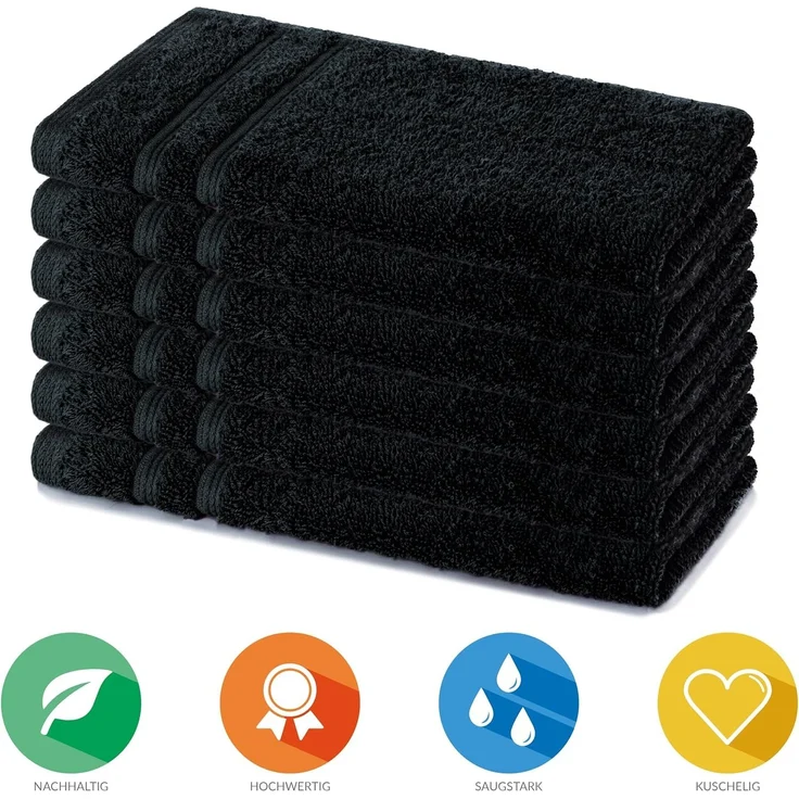 Lavea Gästehandtuch Bali, 30x50cm aus 100% Bio-Baumwolle, einzigartig weiche Gästetücher mit Aufhänger (Set, 6-St), hochwertiges und nachhaltiges Premium Gästetuch – saugstarke Faser – Bild 3