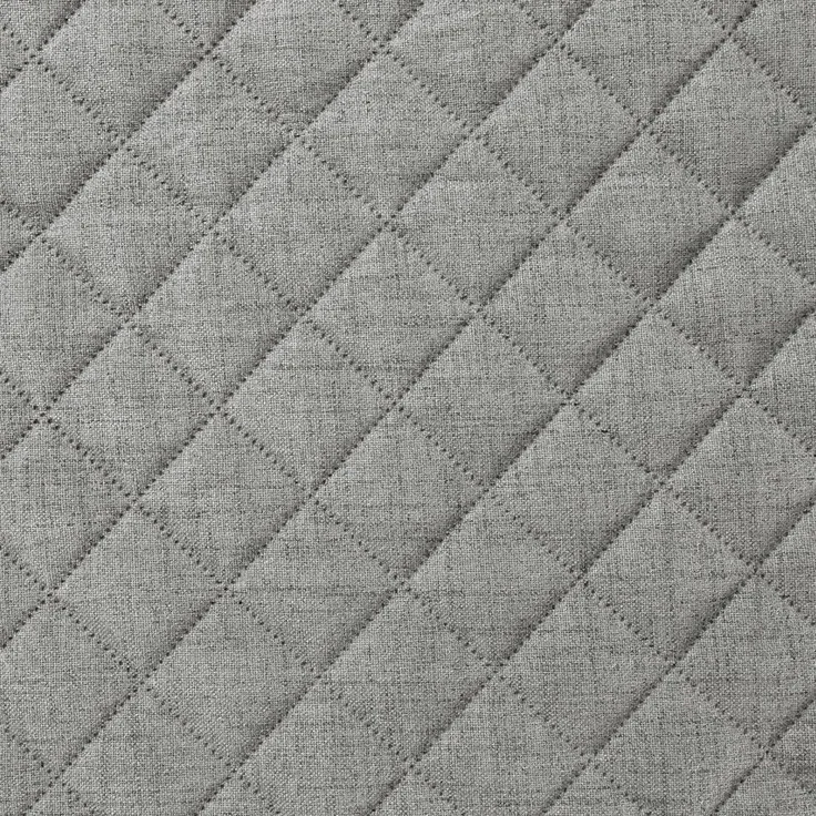 Eurofirany Tagesdecke LEINOPTIK, Karomuster Steppung Doppelbett Überwurf Einfarbig Grau Beige – Bild 3
