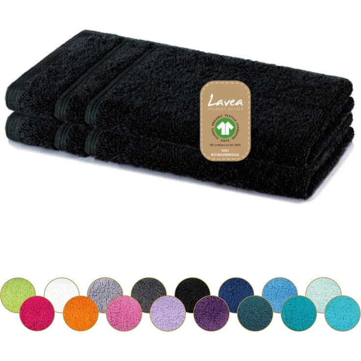 Lavea Gästehandtuch Bali, 30x50cm aus 100% Bio-Baumwolle, einzigartig weiche Gästetücher mit Aufhänger (Set, 2-St), hochwertiges und nachhaltiges Premium Gästetuch – saugstarke Faser – Bild 2