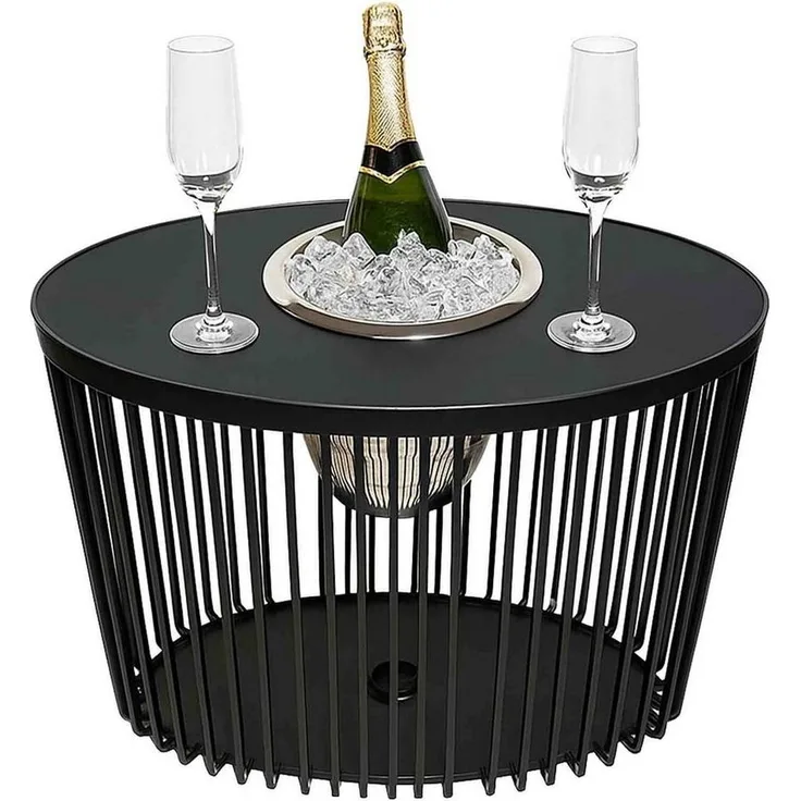 COOTAB Cooler Table STOCKHOLM 3-in-1 Loungetisch mit Edelstahl-Kühler