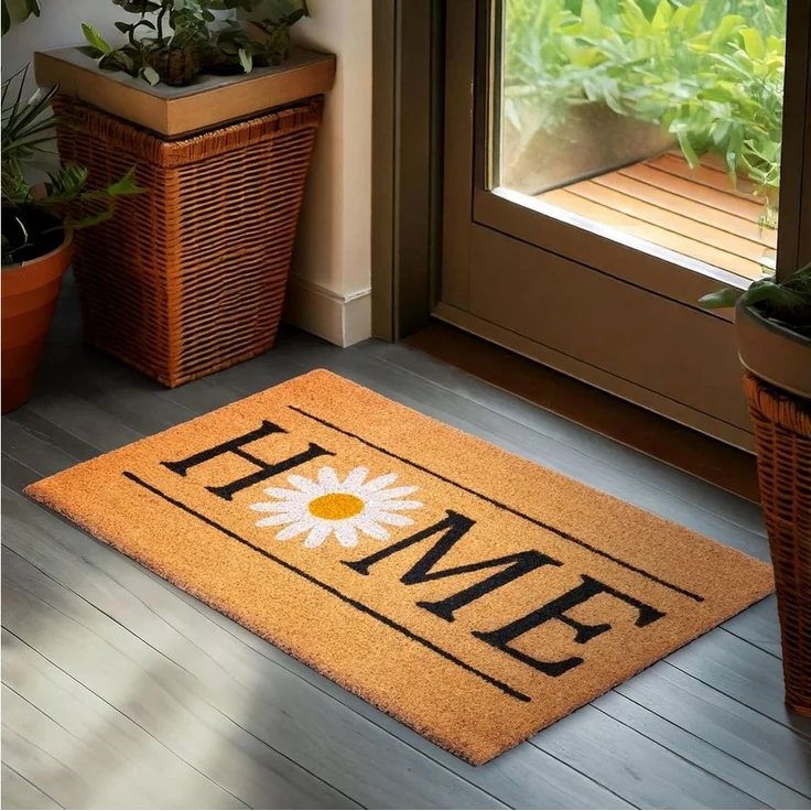 BRUBAKER Fußmatte 45 x 75 cm – Home mit Gänseblümchen - Schmutzfangmatte, Rechteckig, Höhe: 15 mm, Türmatte für Außen und Innen - Wetterfest und Rutschfest – Bild 5