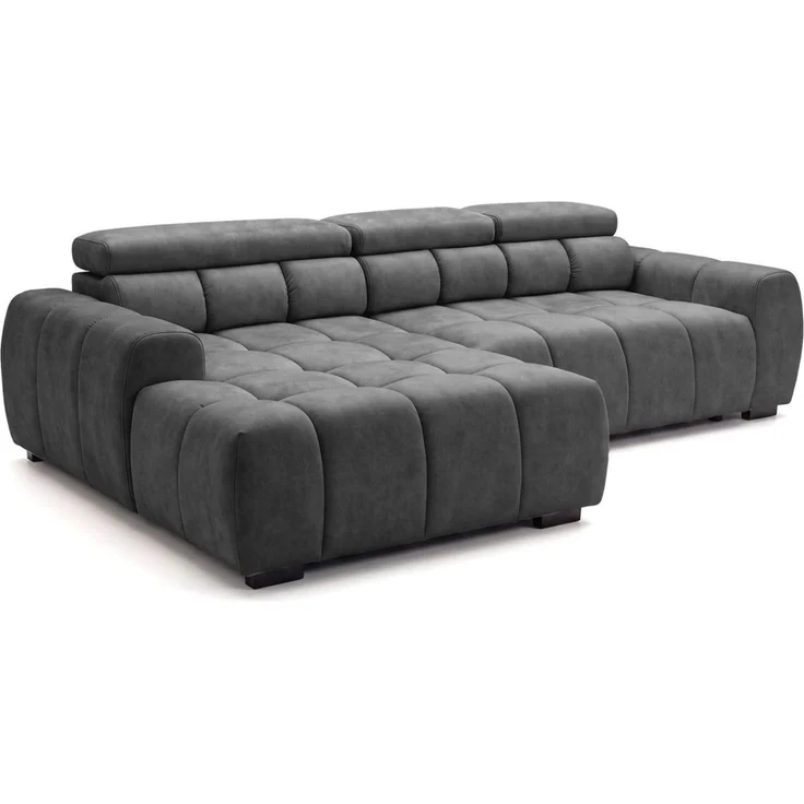 Ecksofa Schlafsofa VELUNIO RELAX in Stoff Salvador Anthrazit Ottomane Links – Bild 4