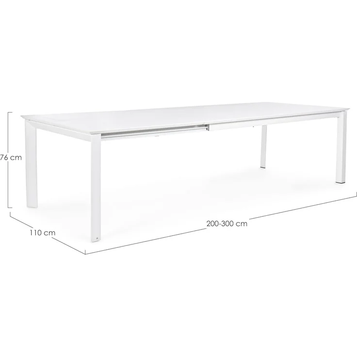 Gartentisch Ronoko aus Aluminium, modern und ausziehbar, weiß, für 8–10 Personen – Bild 3