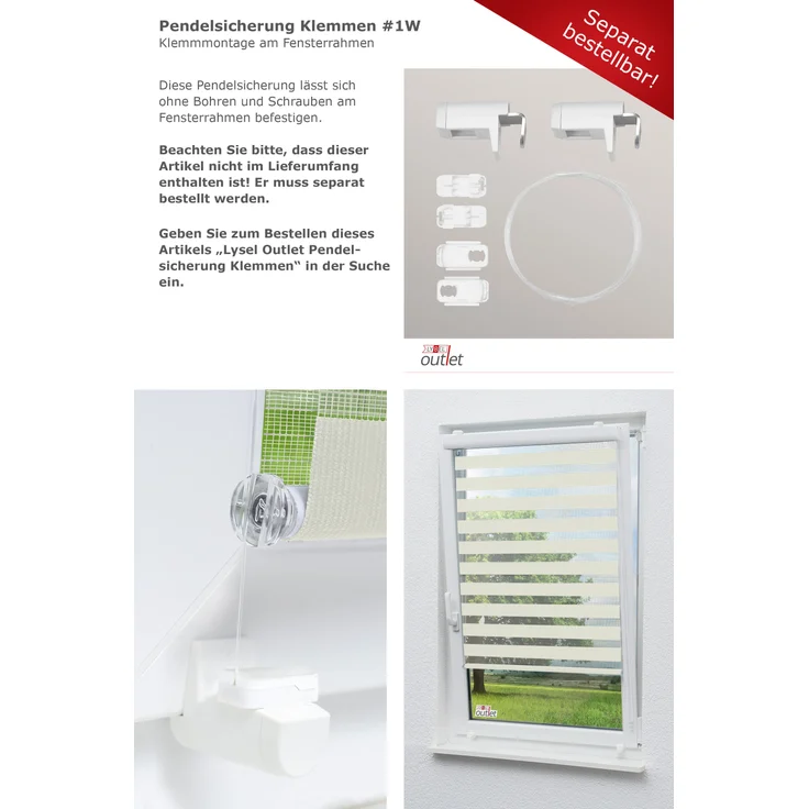 Lysel Outlet Doppelrollo Kassette Perlweiß, (B x H) 100cm x 175cm in beige/perlweiß – Bild 8