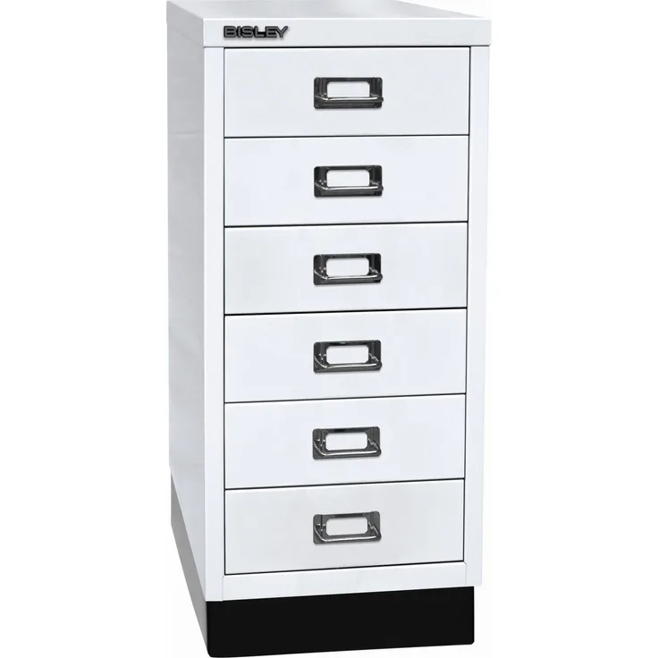 Bisley MultiDrawer™, 29er Serie mit Sockel, DIN A4, 6 Schubladen, Farbe verkehrsweiß