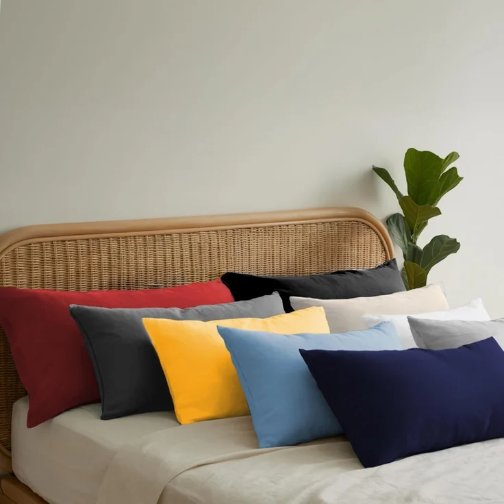 Dreamzie Kissenbezug 65x65 cm (Set mit 2) - 100% Jersey Baumwolle 150 g/qm Kissenbezüge -Rot - Für Kissen 65x65 cm - Kissenhülle - Kissenbezug - Resistent und Hypoallergen – Bild 7