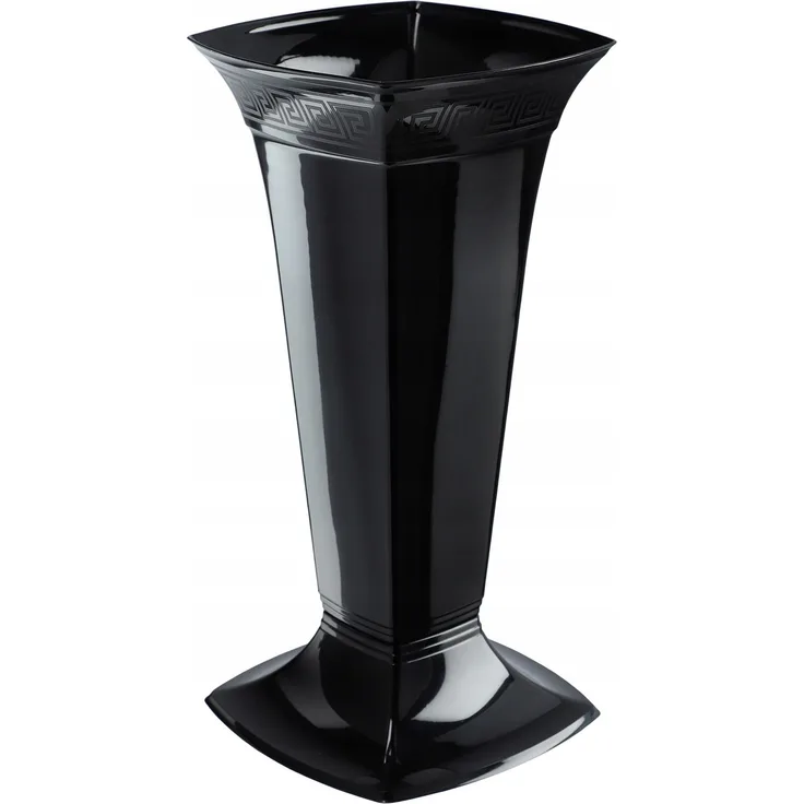 KADAX Vase für Friedhofsphiole, Grabstein, 39 cm, Schwarz