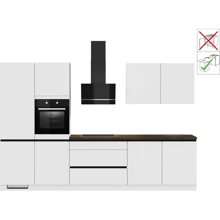 IMPULS KÜCHEN Küche "Dublin", Anti Fingerprint Oberfläche, Schubkästen mit Soft-Close, vormontiert, wahlweise mit E-Geräten, mit Vollauszug, Breite 340 cm – Bild 1