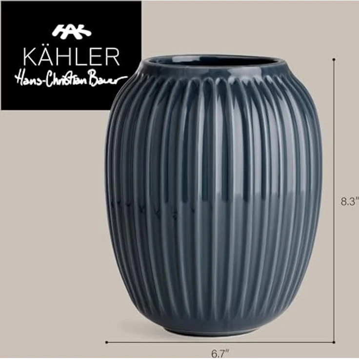 Kähler Hammershøi Vase 20 cm anthracite – Bild 4