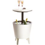Keter 17186745 Café- und Loungetisch Cool Bar, Kunststoff, beige/braun, ausziehbar