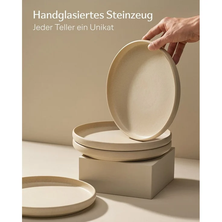 Cosumy Speiseteller Speiseteller Set Ø26 cm, 4er Set, reaktive Glasur, (4 St), Handgefertigte reaktive Glasur, Spülmaschine & Mikrowelle – Bild 2