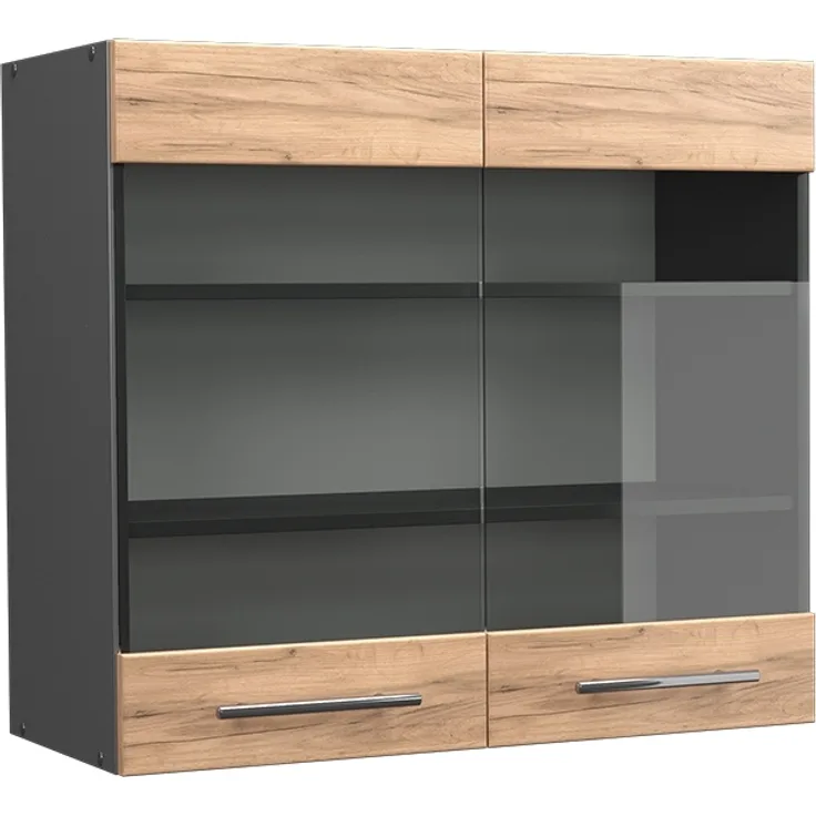 Küchenglasschrank Fame-Line Goldkraft Eiche 80 cm Vicco