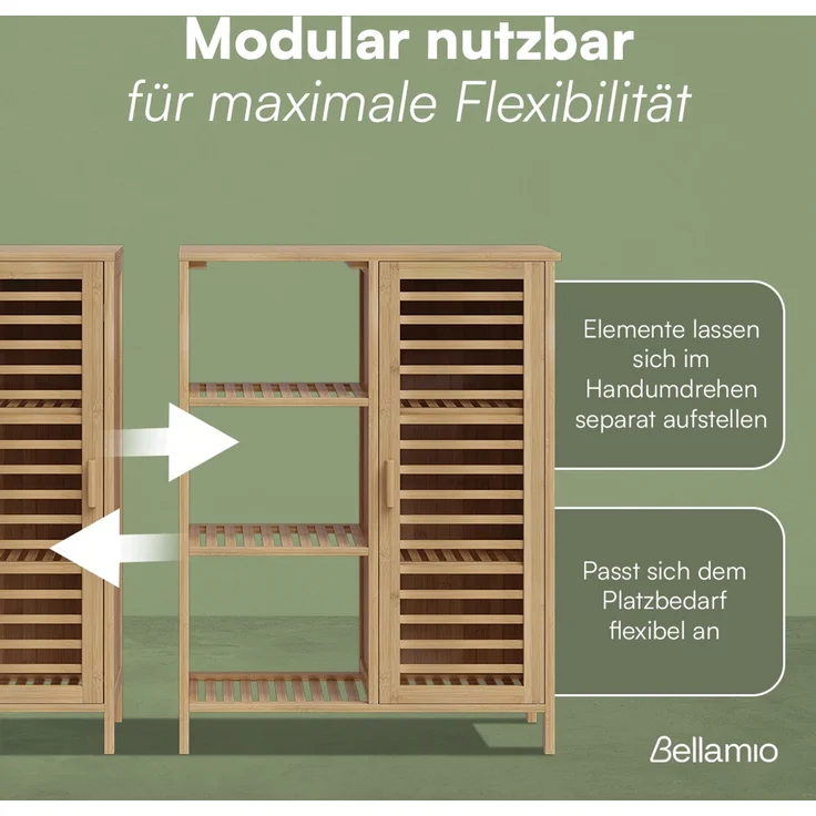 Bellamio Newa Badezimmer-Set, 1x Waschbeckenunterschrank, 1x Schrank mit 9 Fächern – Bild 5
