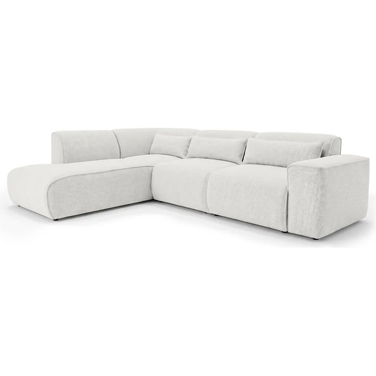 AX LIVING Wohnlandschaft mit Schlaffunktion Ruyam Perlweiß Sofa L – Bild 4