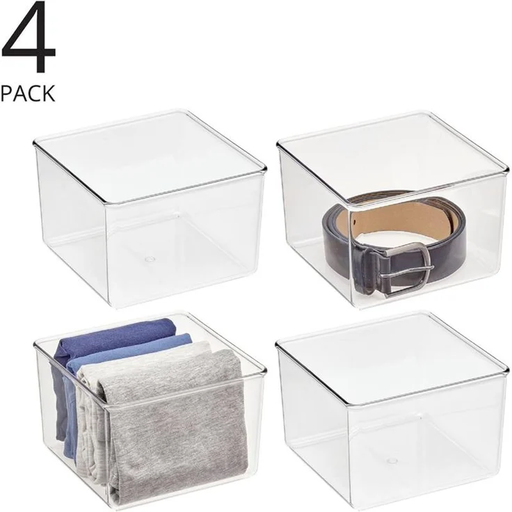 mDesign Aufbewahrung Organizer Ablage Schrankbox 4er-Set Transparent Accessoires – Bild 4